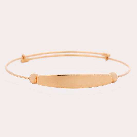 14K Yellow Gold Adjustable Bar Bangle