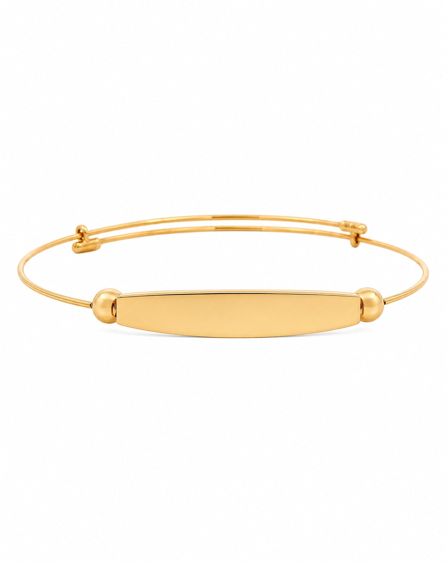 14K Yellow Gold Adjustable Bar Bangle