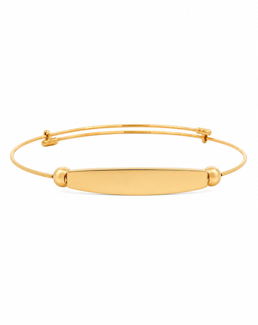 14K Yellow Gold Adjustable Bar Bangle