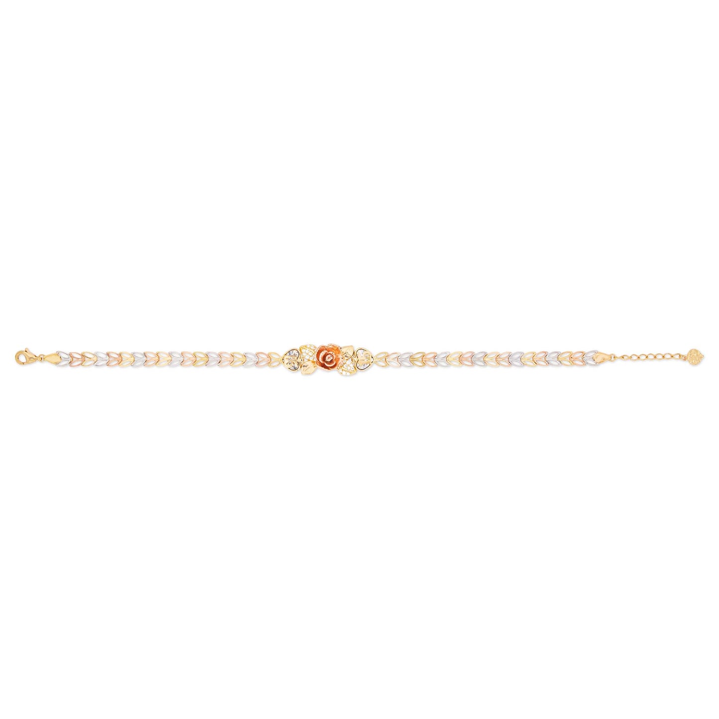 14k Tri Color Gold Rose 15 Años Bracelet