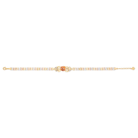 14k Tri Color Gold Rose 15 Años Bracelet