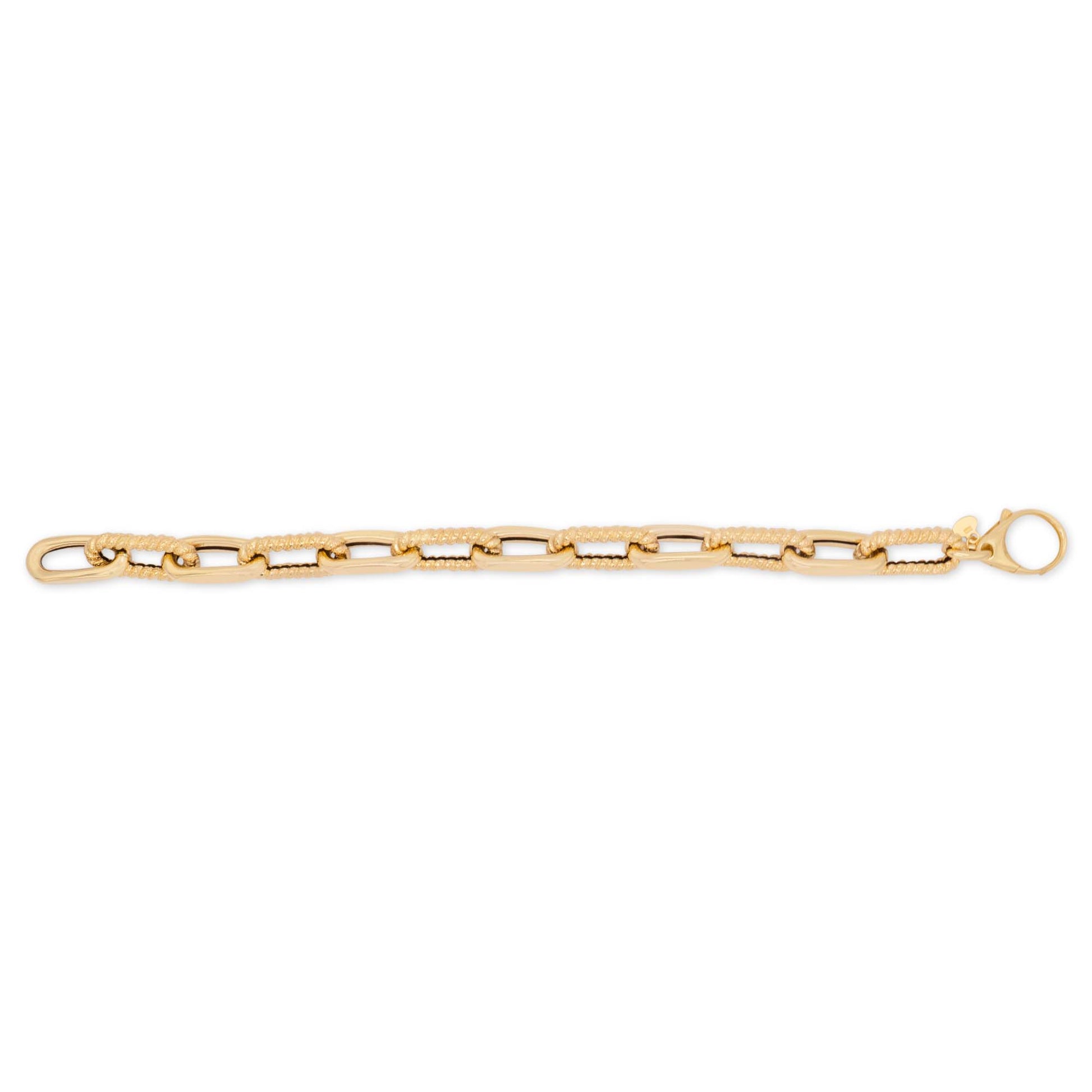 14k Yellow Gold Chunky Braided Paper Clip Bracelet