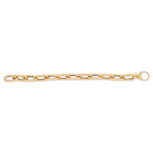 14k Yellow Gold Chunky Braided Paper Clip Bracelet