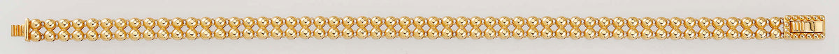 14K Yellow Gold Double-Row Polished Bead Link Bracelet