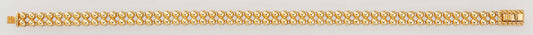14K Yellow Gold Double-Row Polished Bead Link Bracelet