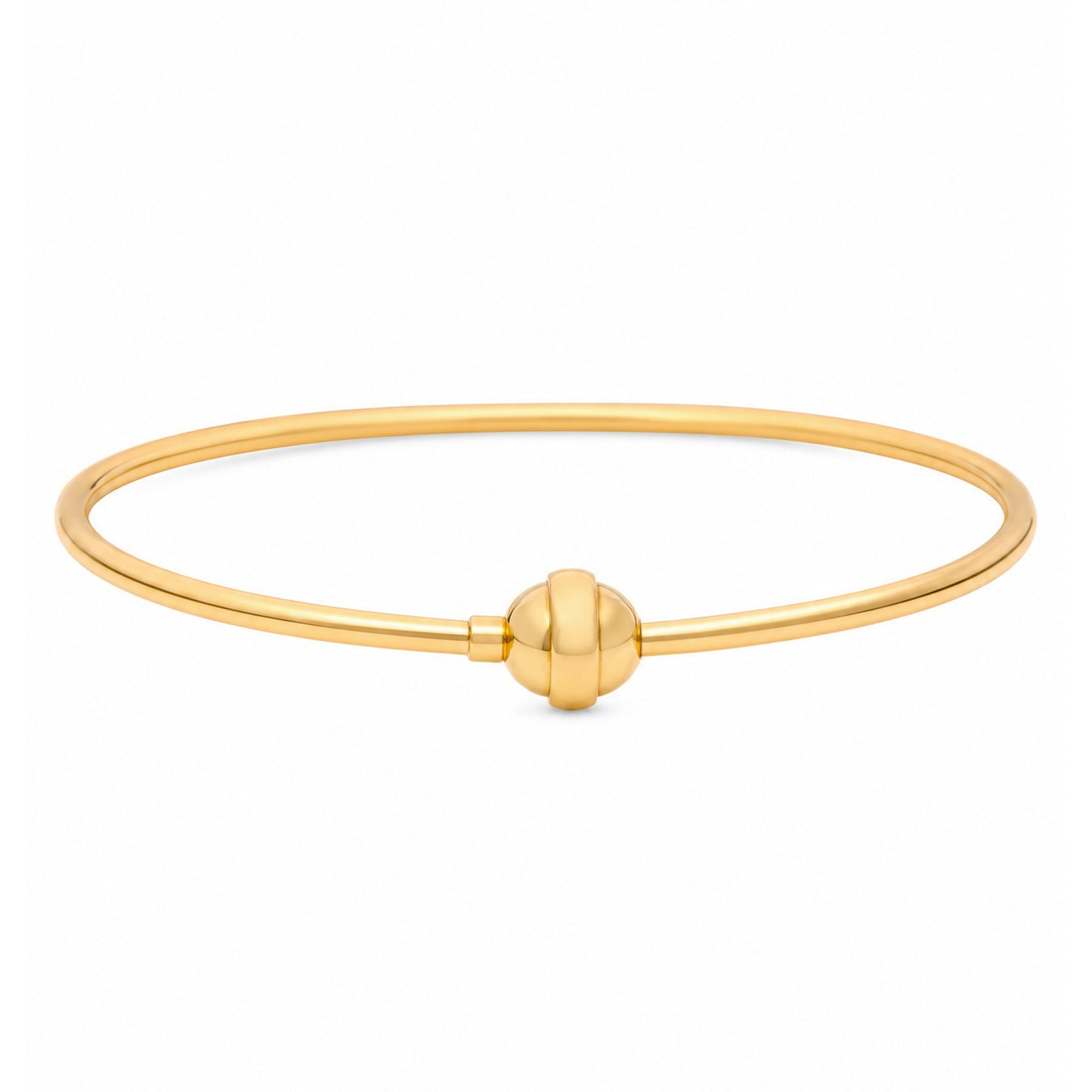 14K Yellow Gold Small Ball Clasp Personalization Bracelet