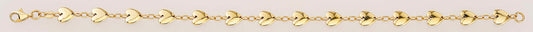 14K Yellow Gold Multi-Heart Puffy Station Bracelet