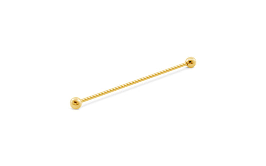 14K Yellow Gold Industrial Barbell