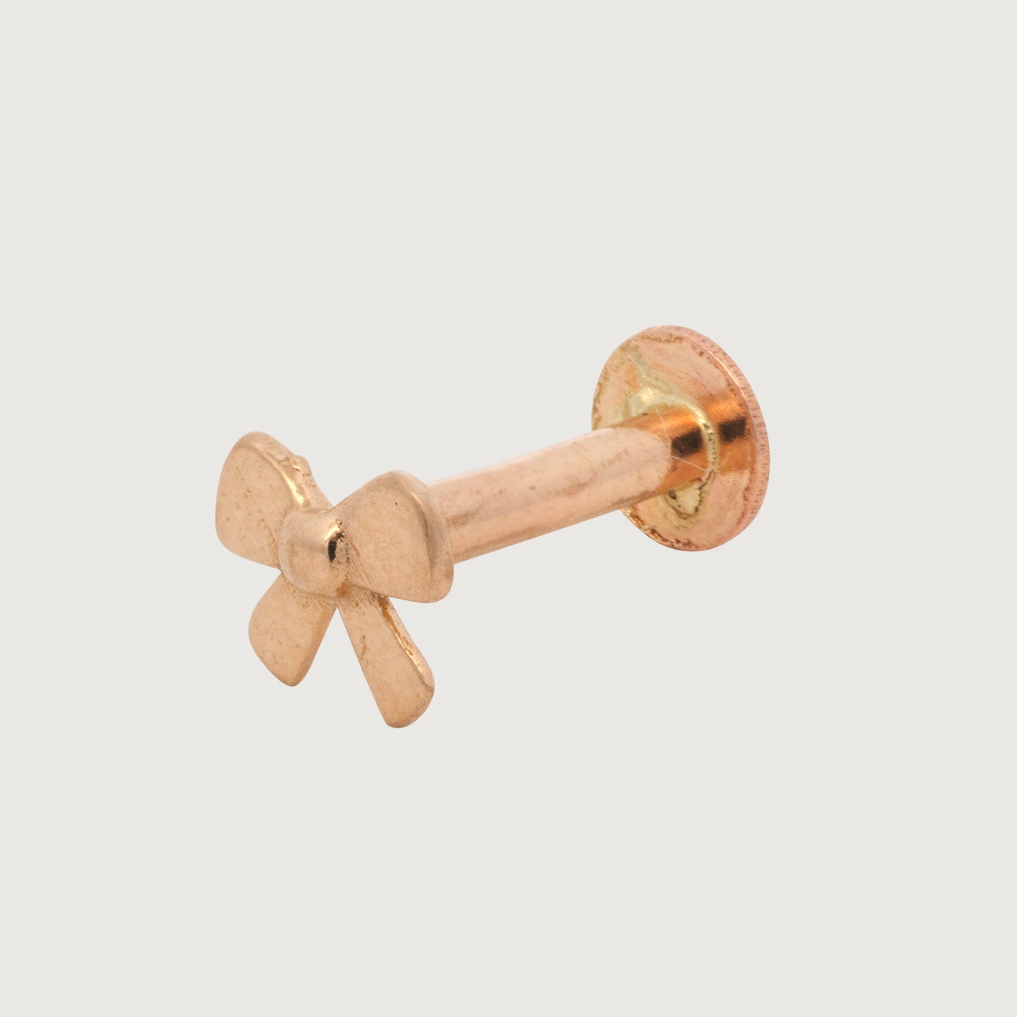 14K Yellow Gold Bow Design Cartilage Earring
