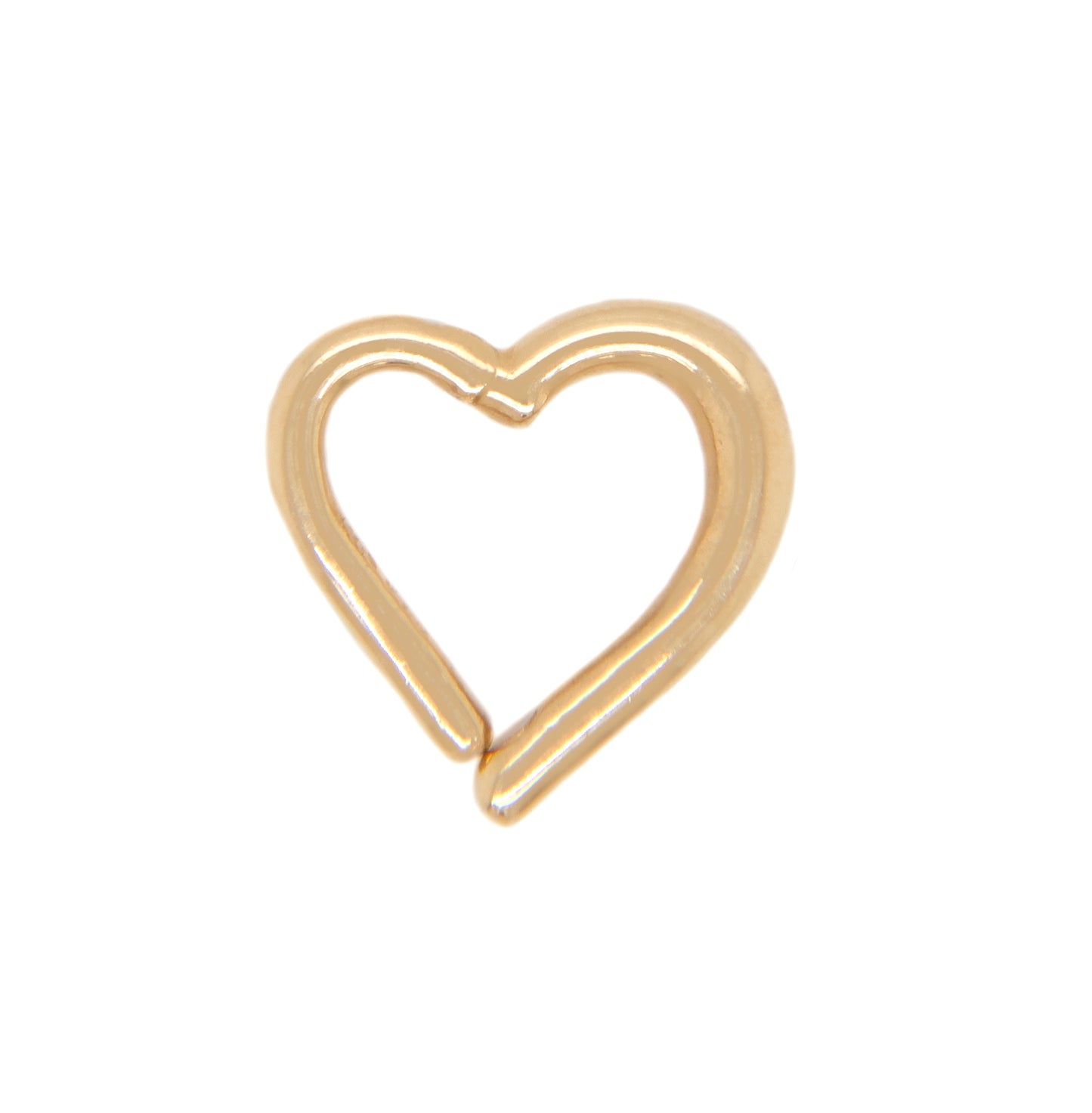 14K Yellow Gold Polish Heart Cartilage Hoop Earring