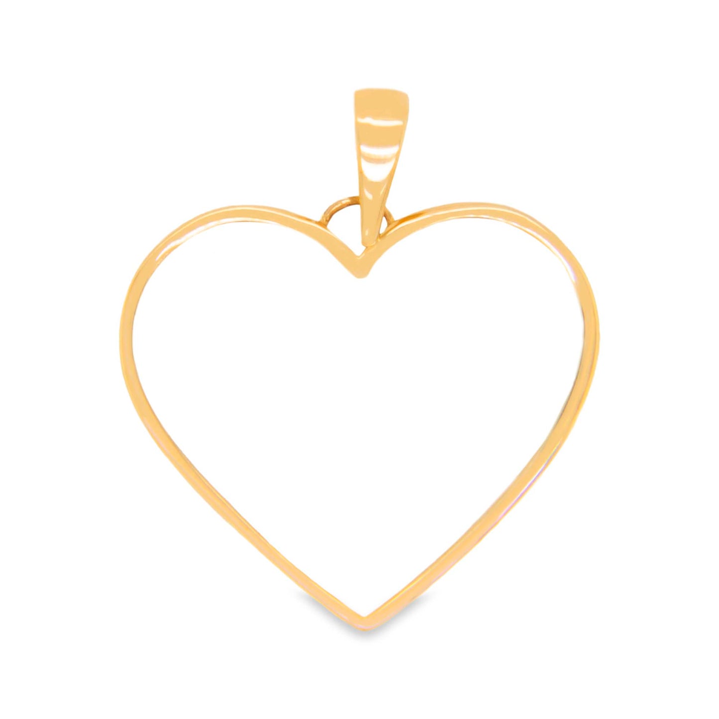 14k Yellow Gold Medium Thin Heart Pendant