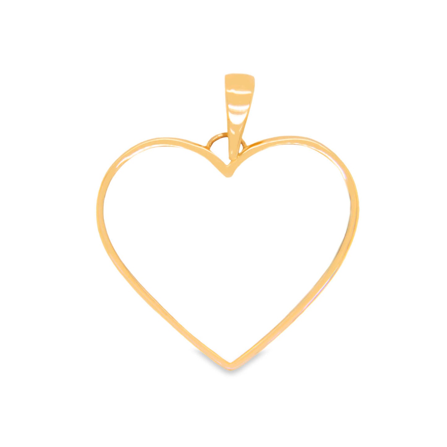 14k Yellow Gold Small Thin Heart Pendant