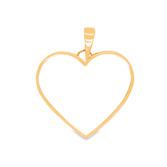 14k Yellow Gold Small Thin Heart Pendant
