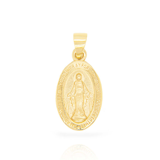 14K Yellow Gold Oval Milagrosa Pendant