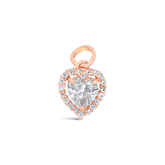 14k Rose Gold CZ Heart Pendant