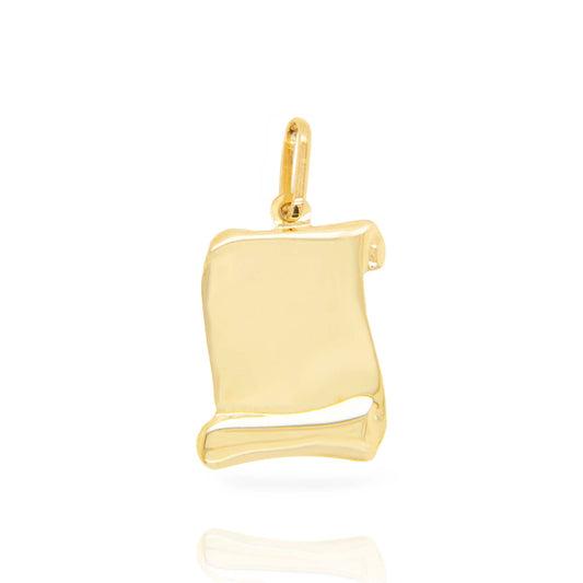 14k Yellow Gold Parchment Pendant