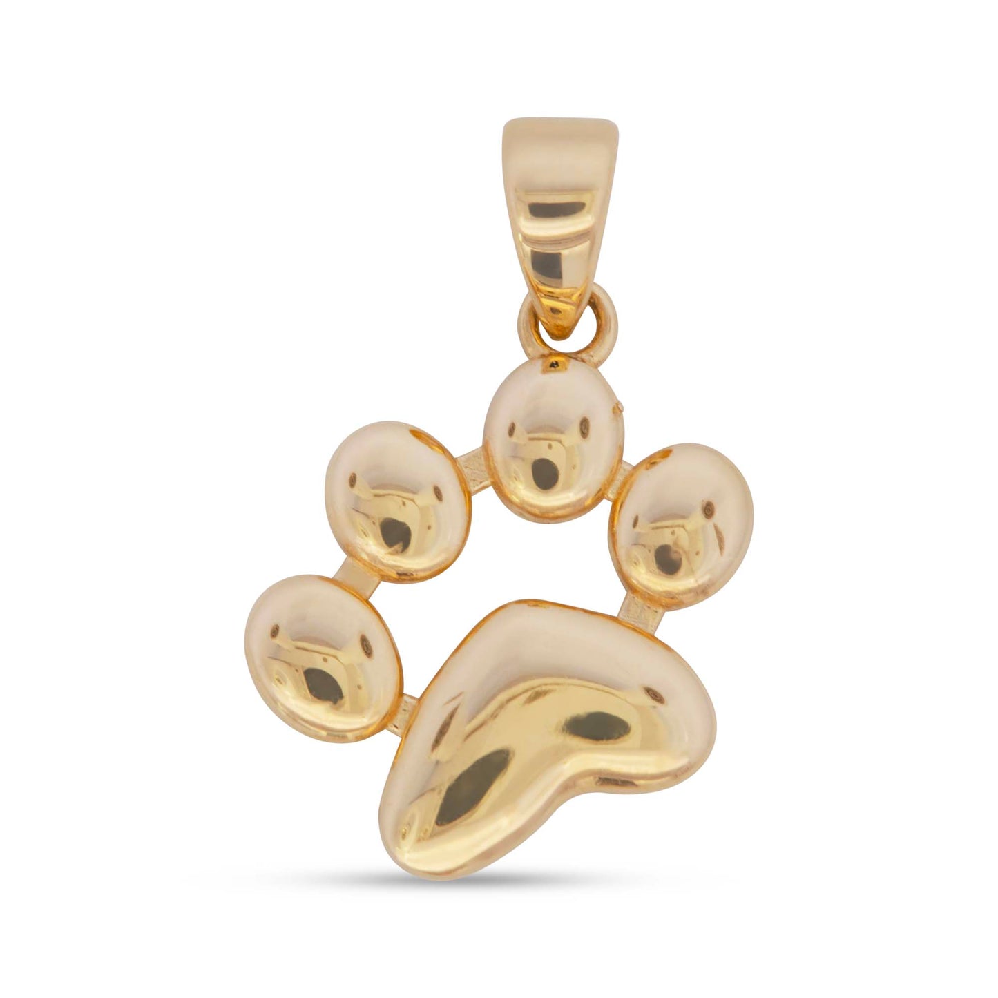 14k Yellow Gold Pet Paw Pendant