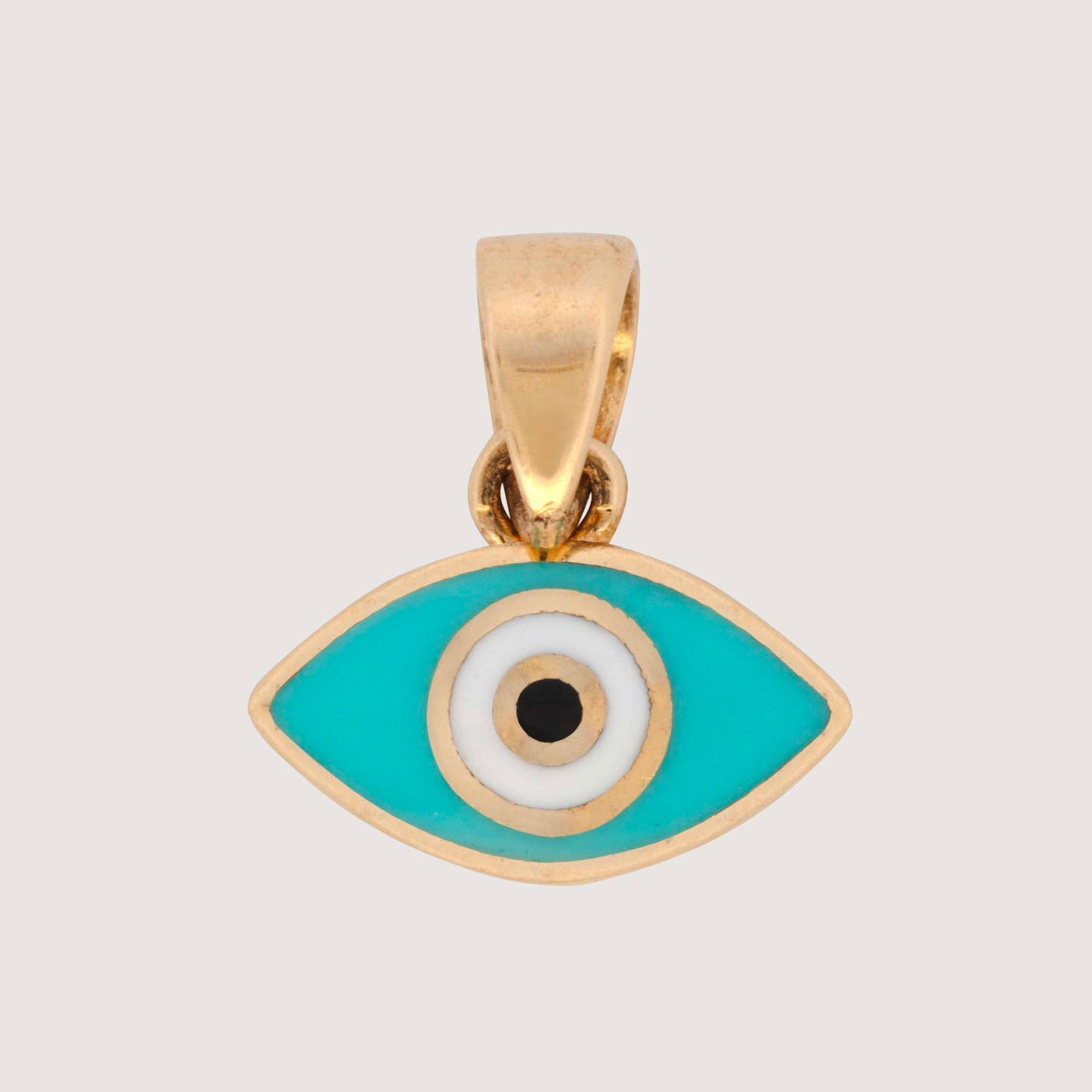 14k Yellow Gold Tiny Evil Eye Pendant-1