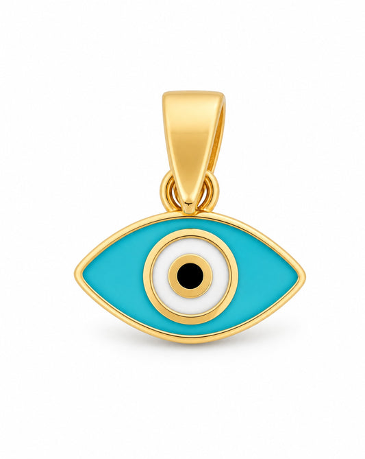 14k Yellow Gold Tiny Evil Eye Pendant-1
