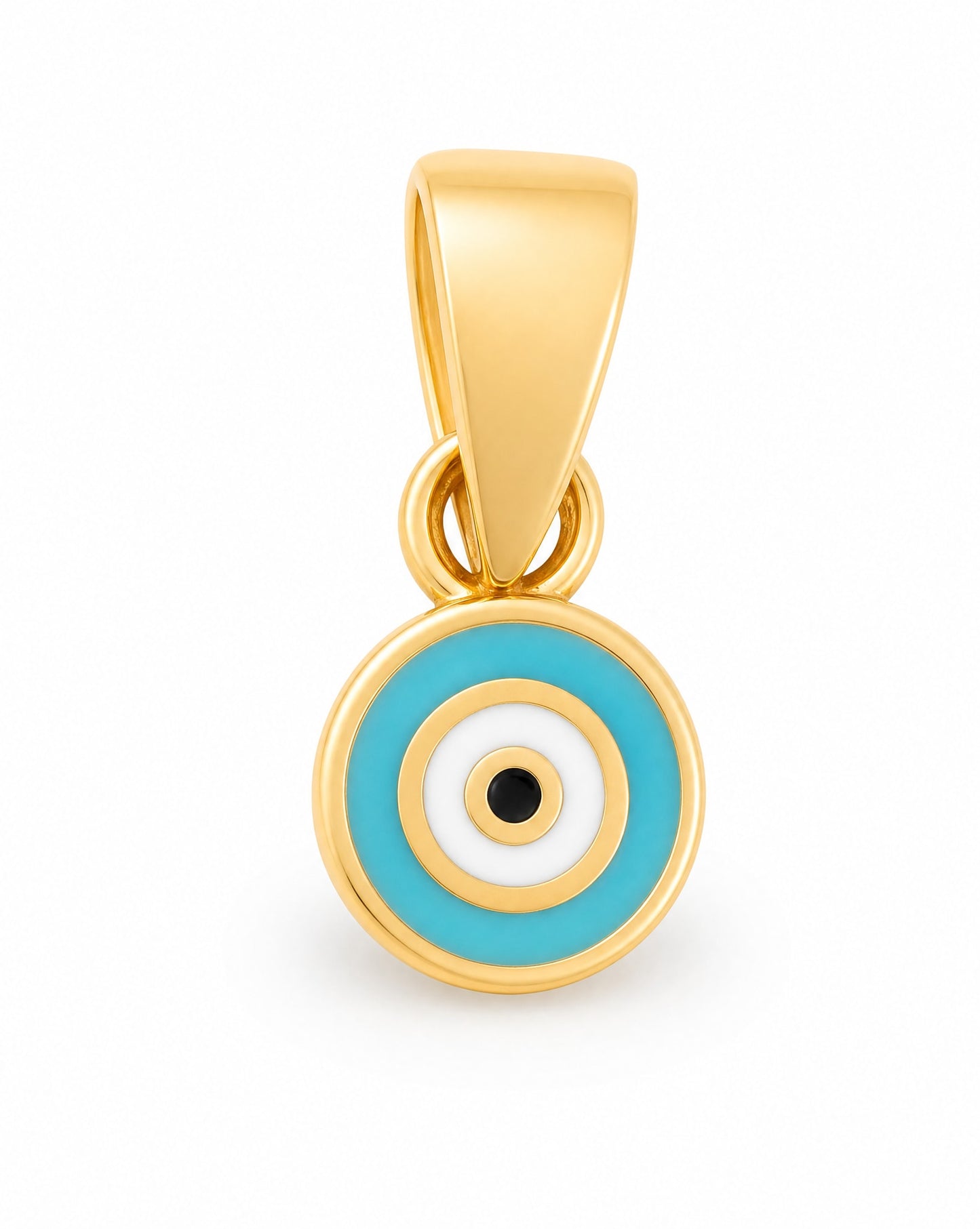 14k Yellow Gold Tiny Evil Eye Pendant