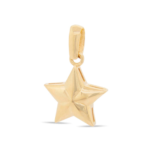 14k Yellow Gold Plain Star Pendant