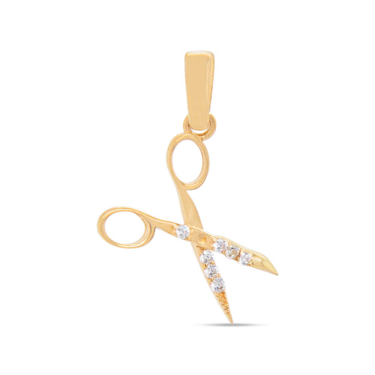 14k Yellow Gold Scissors Pendant