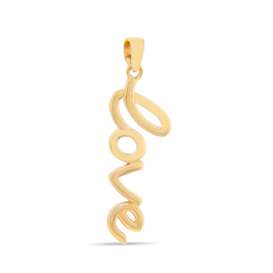 14k Yellow Gold Plain "Love" Pendant