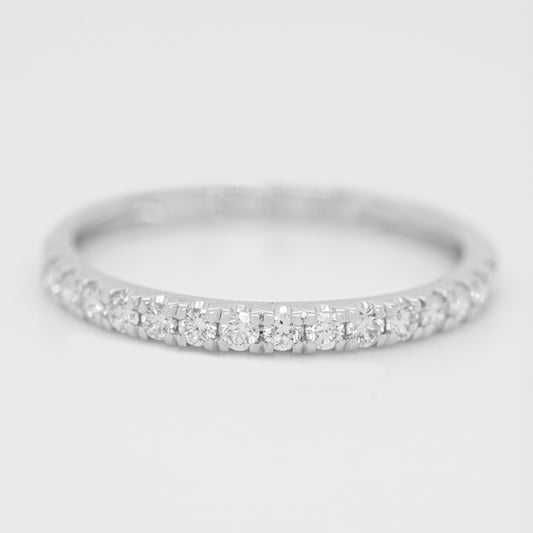 14K White Gold Half Eternity Diamond Ring