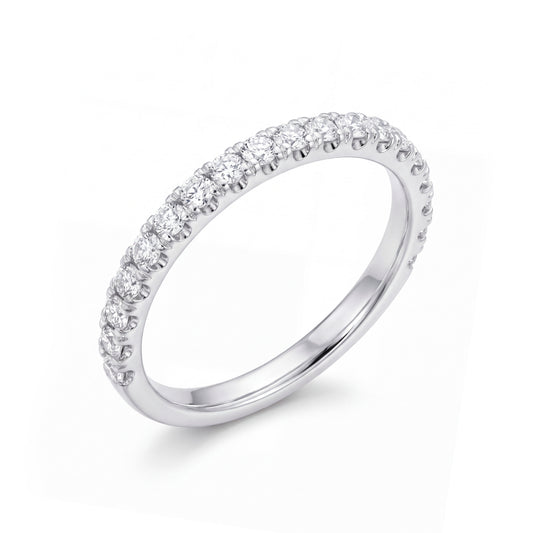 14K White Gold Half Eternity Diamond Ring