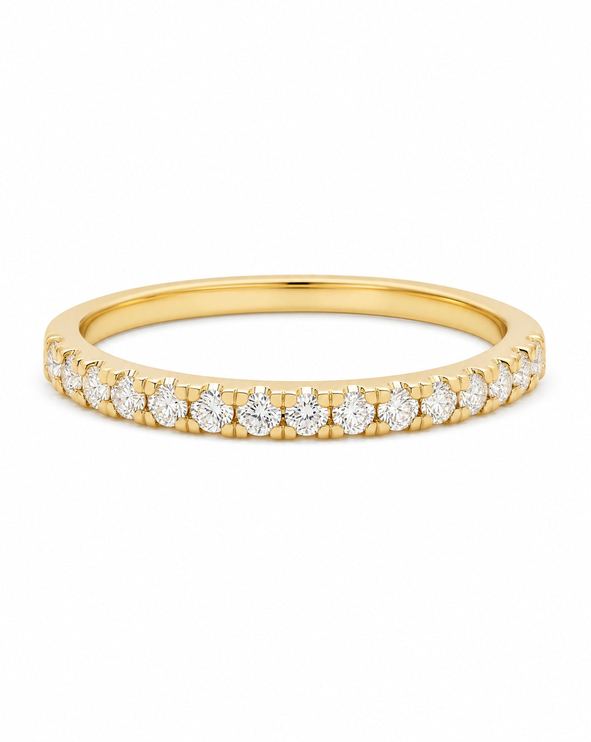 14K Yellow Gold Half Eternity Diamond Ring