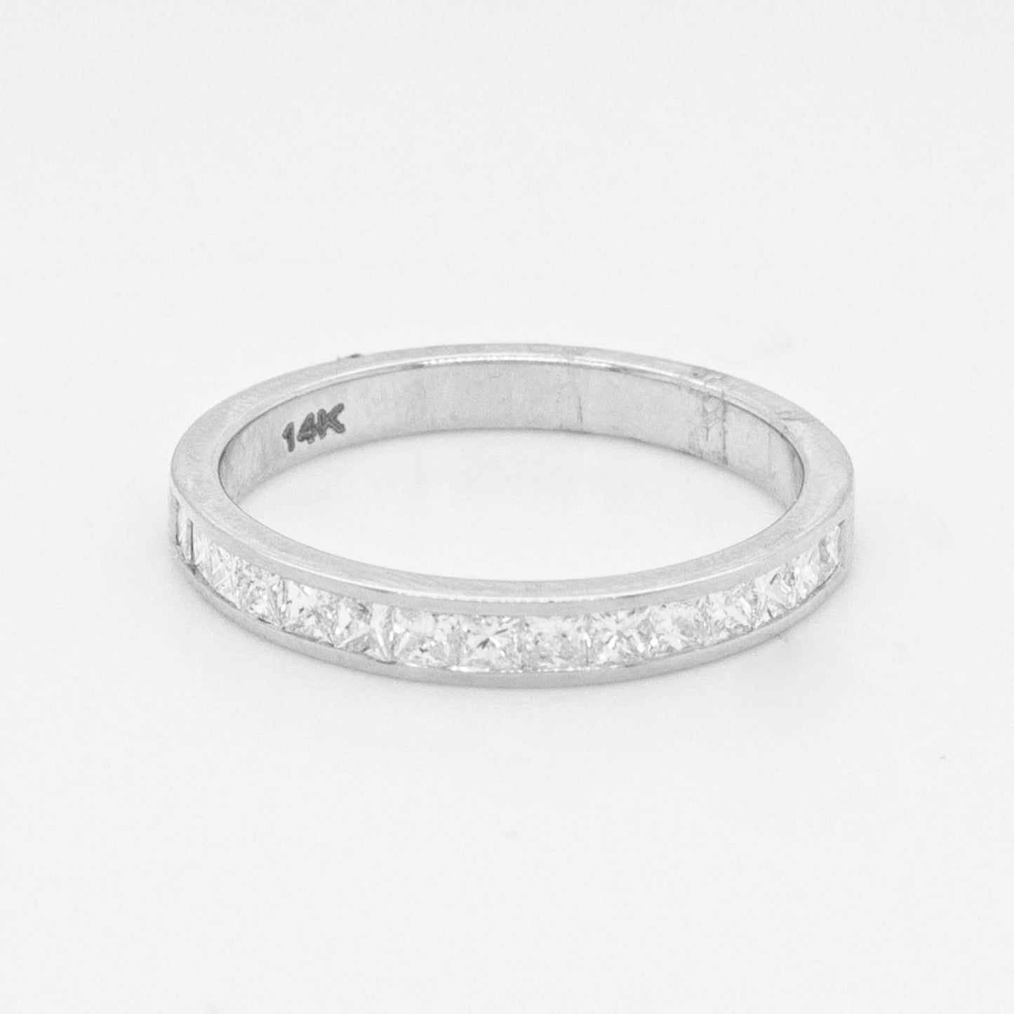 14K White Gold Princess Cut Diamond Eternity Band