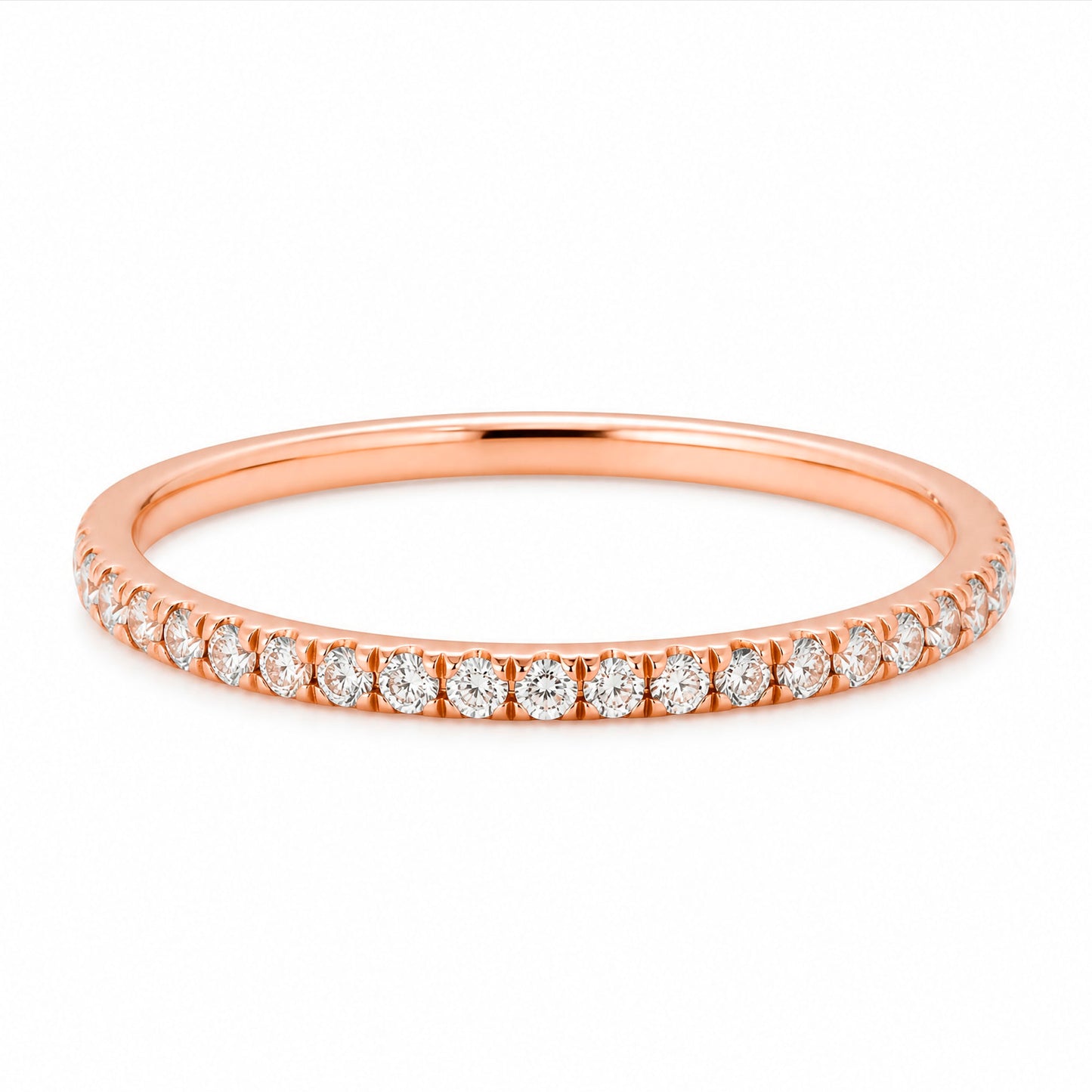 14K Rose Gold Diamond Eternity Band Style 3