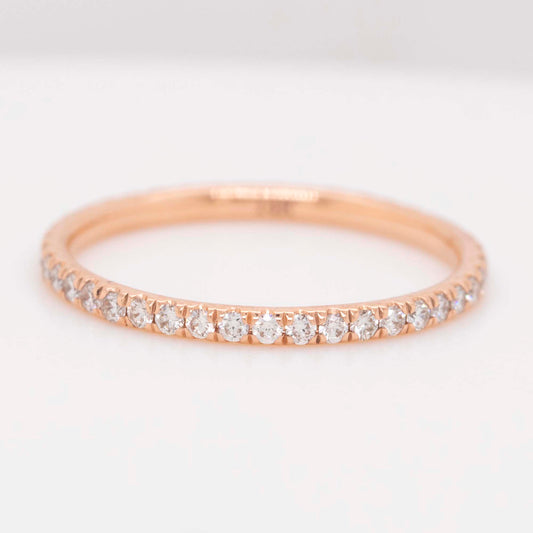 14K Rose Gold Diamond Eternity Band Style 3
