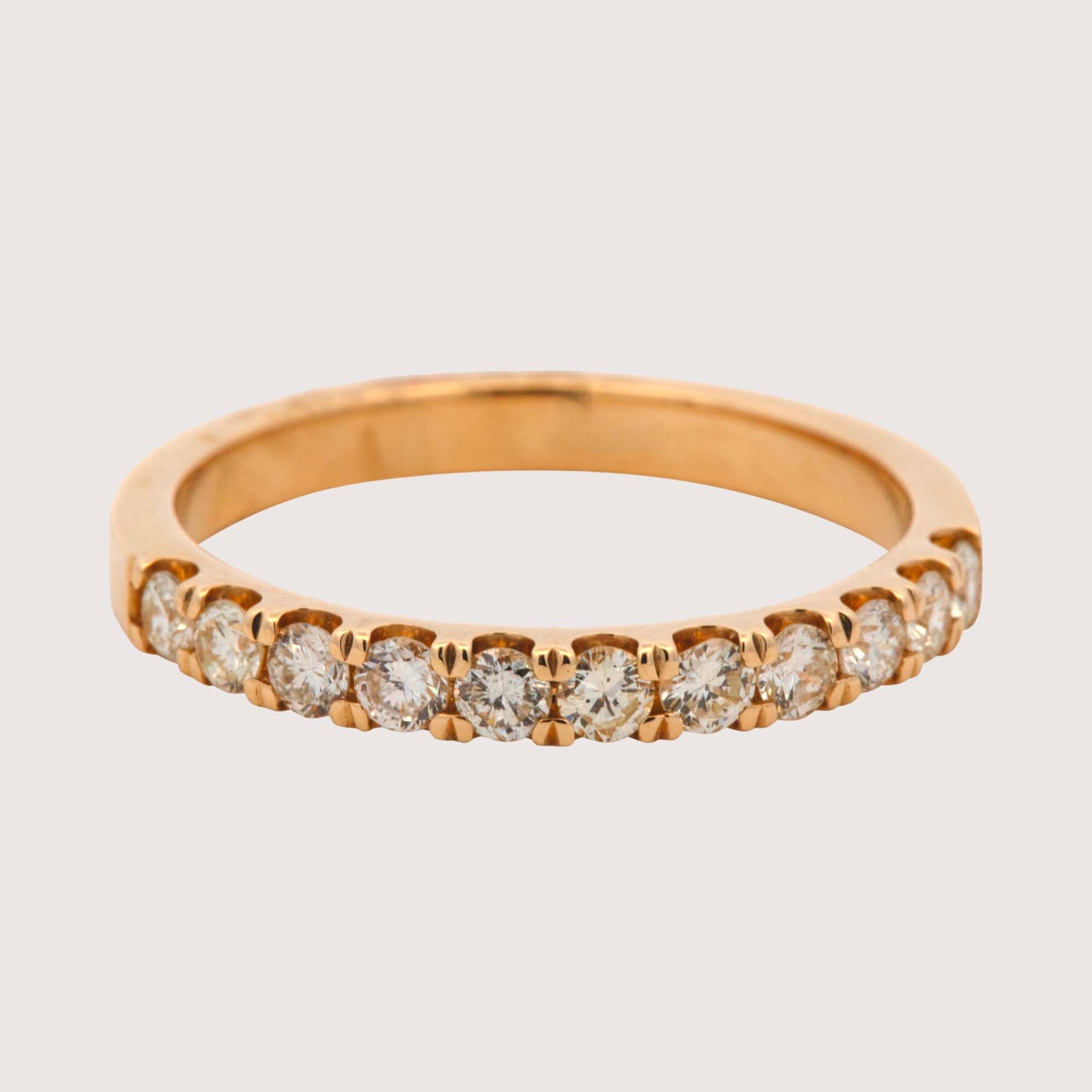 14K Rose Gold Diamond Band