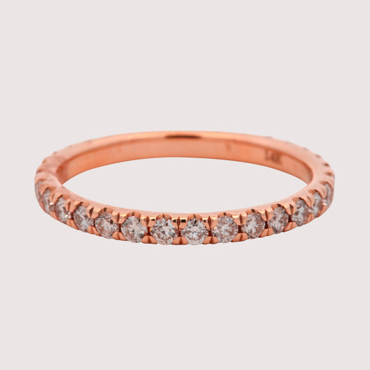 14K Rose Gold Diamond Eternity Band