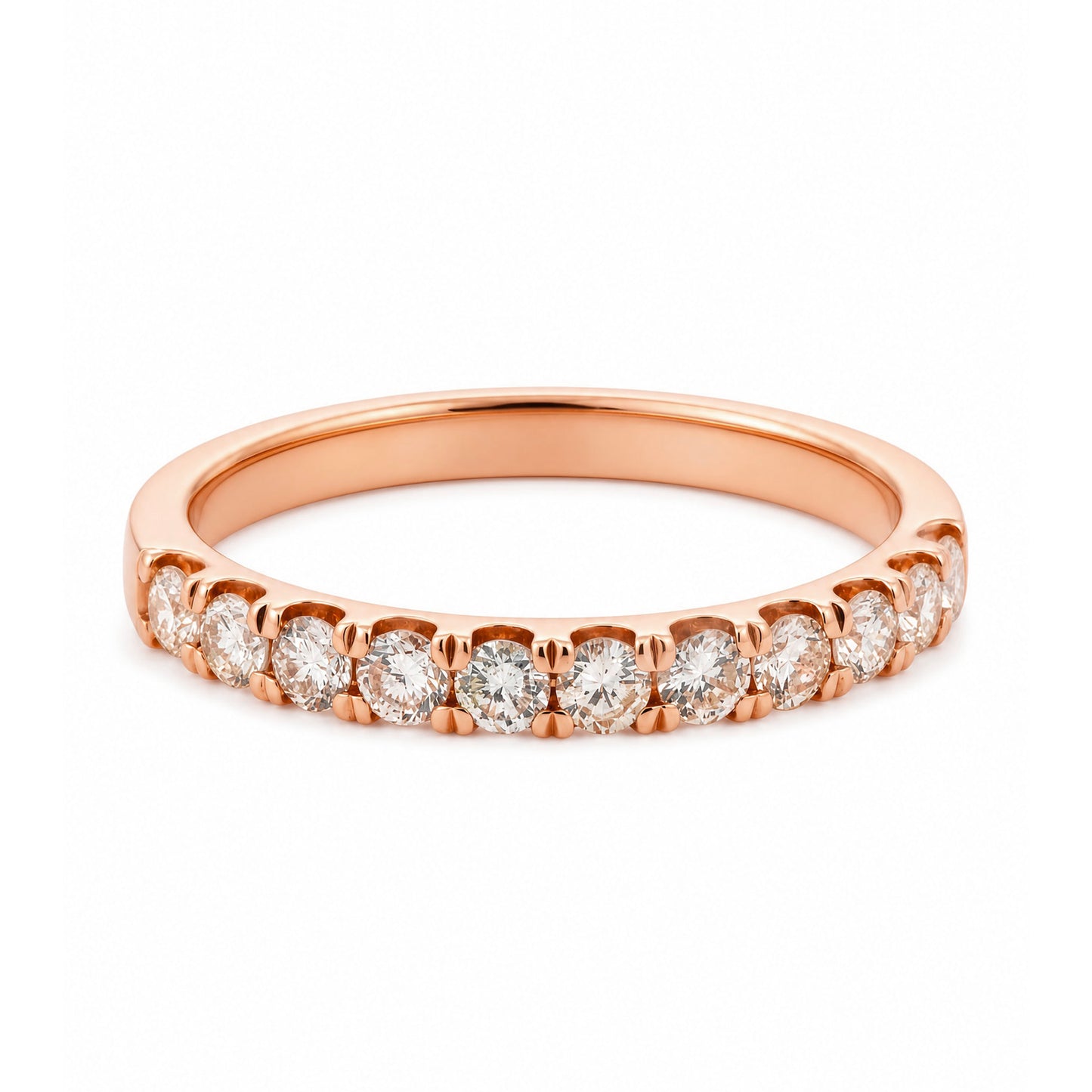 14K Rose Gold Diamond Eternity Band