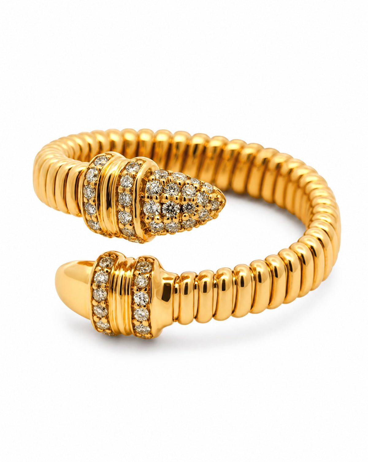 14K Yellow Gold Wrap Around Style Diamond Ring