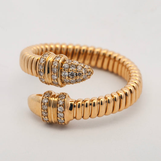 14K Yellow Gold Wrap Around Style Diamond Ring