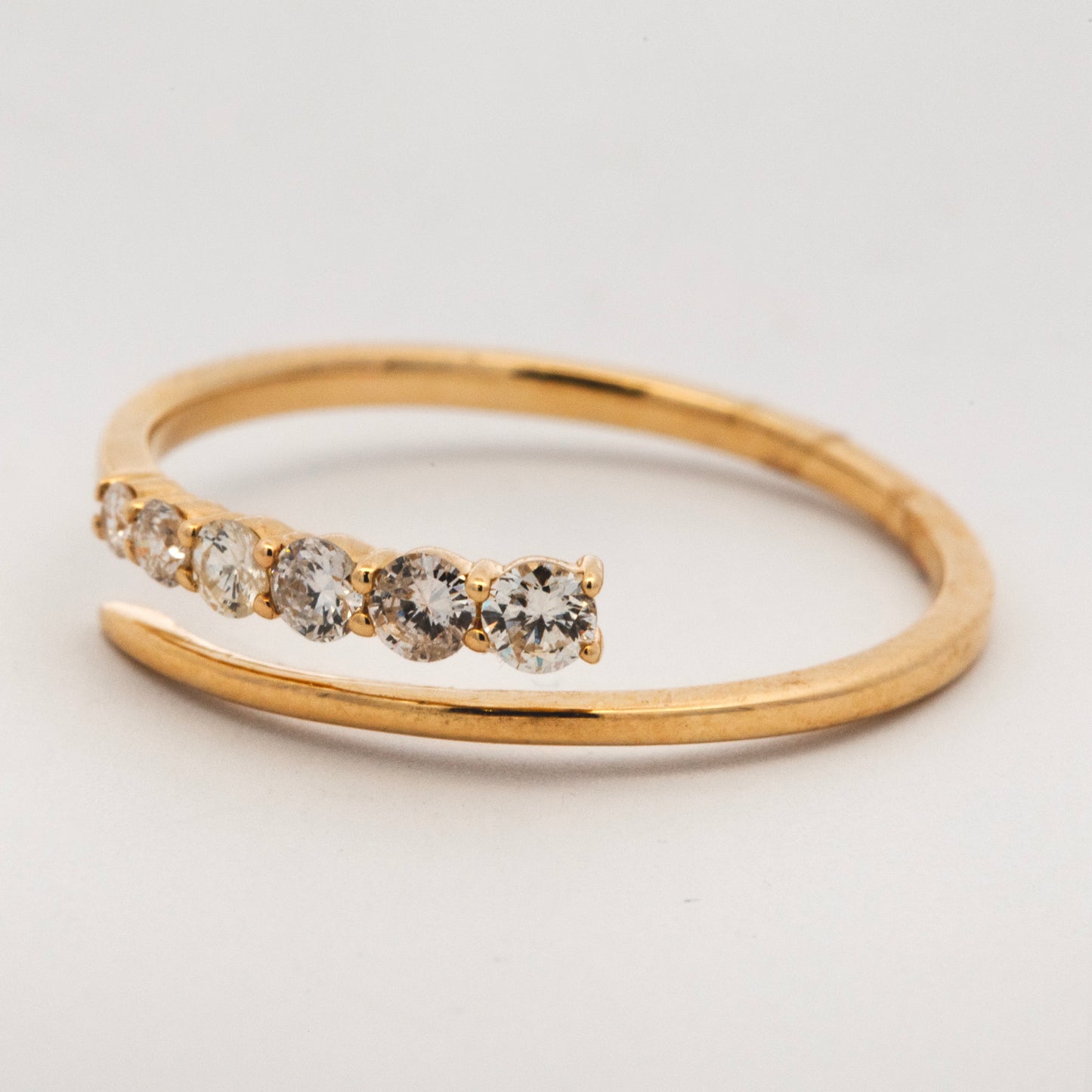 14K Yellow Gold Dainty Wrap Around Diamond Ring