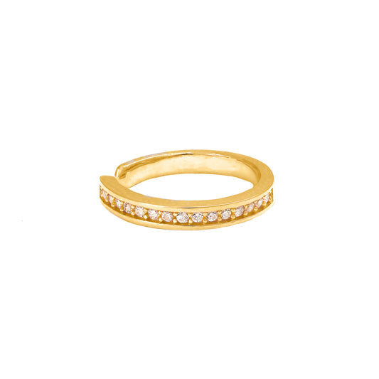 14K Yellow Gold CZ Ear Cuff