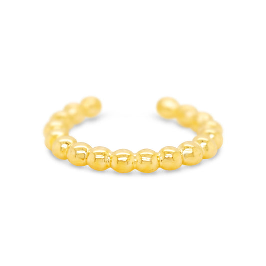 14K Yellow Gold Beaded Ear Cuff