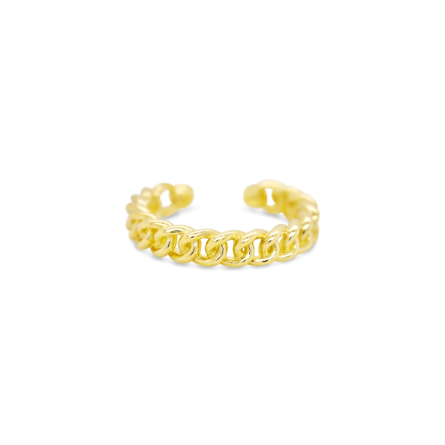 14K Yellow Gold Cuban Link Ear Cuff