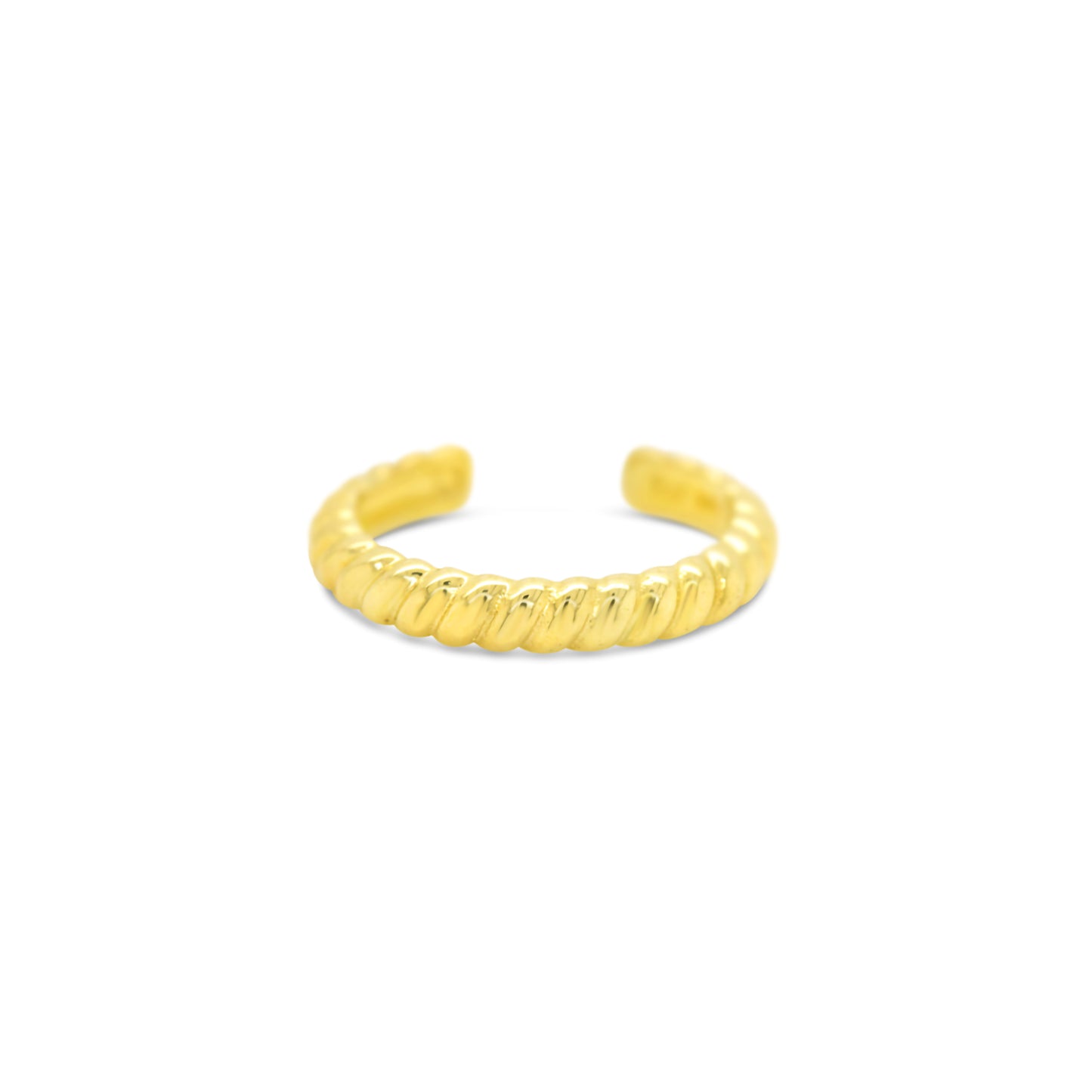 14K Yellow Gold Rope Twist Ear Cuff
