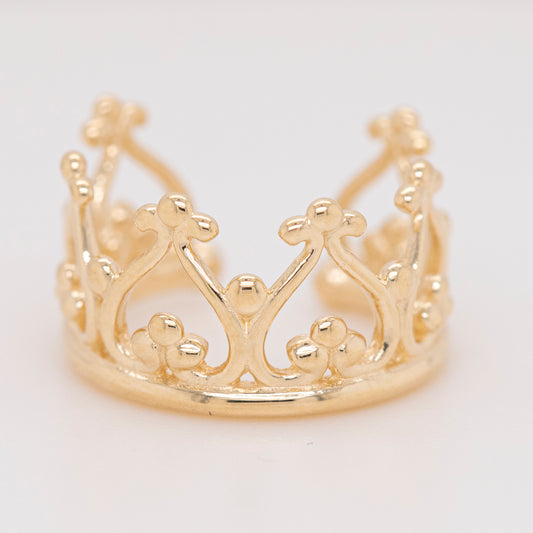 14K Yellow Gold Double Row Pavé CZ Ear Cuff-1