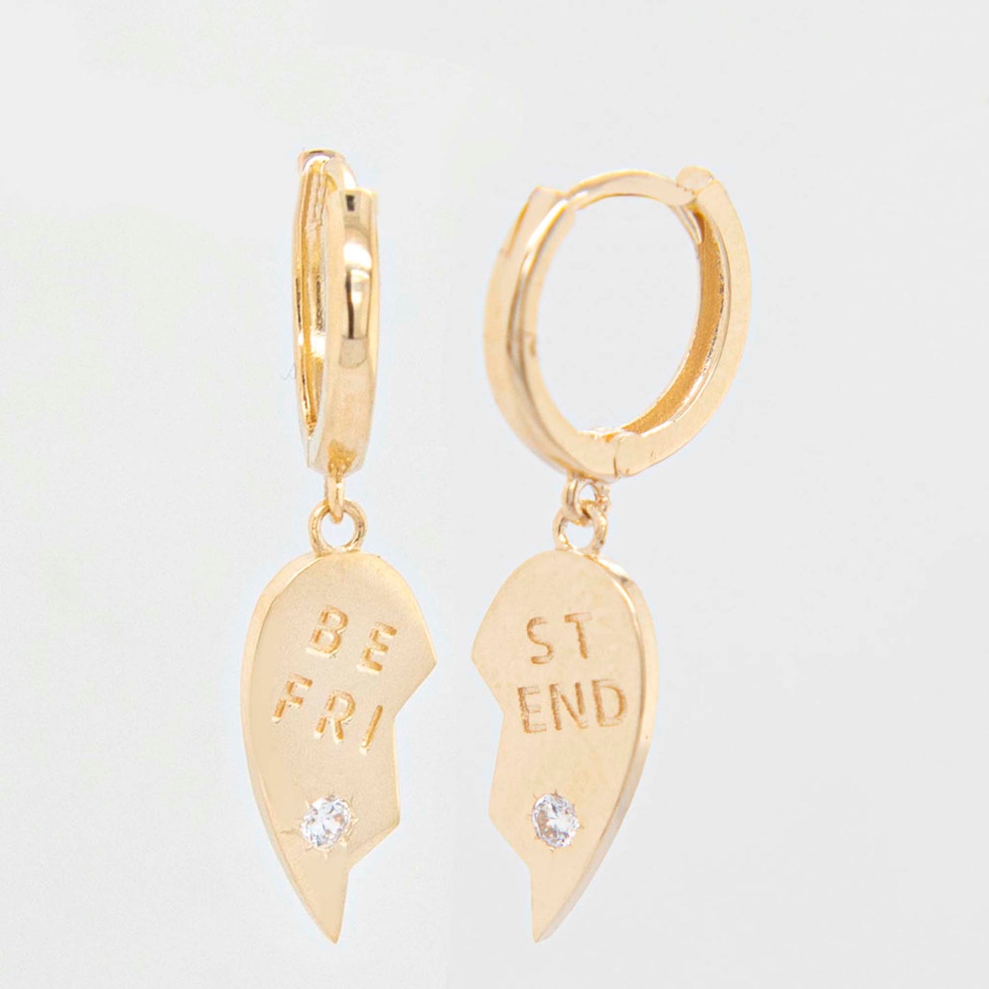 14k Yellow Gold Best Friend Huggie Earring