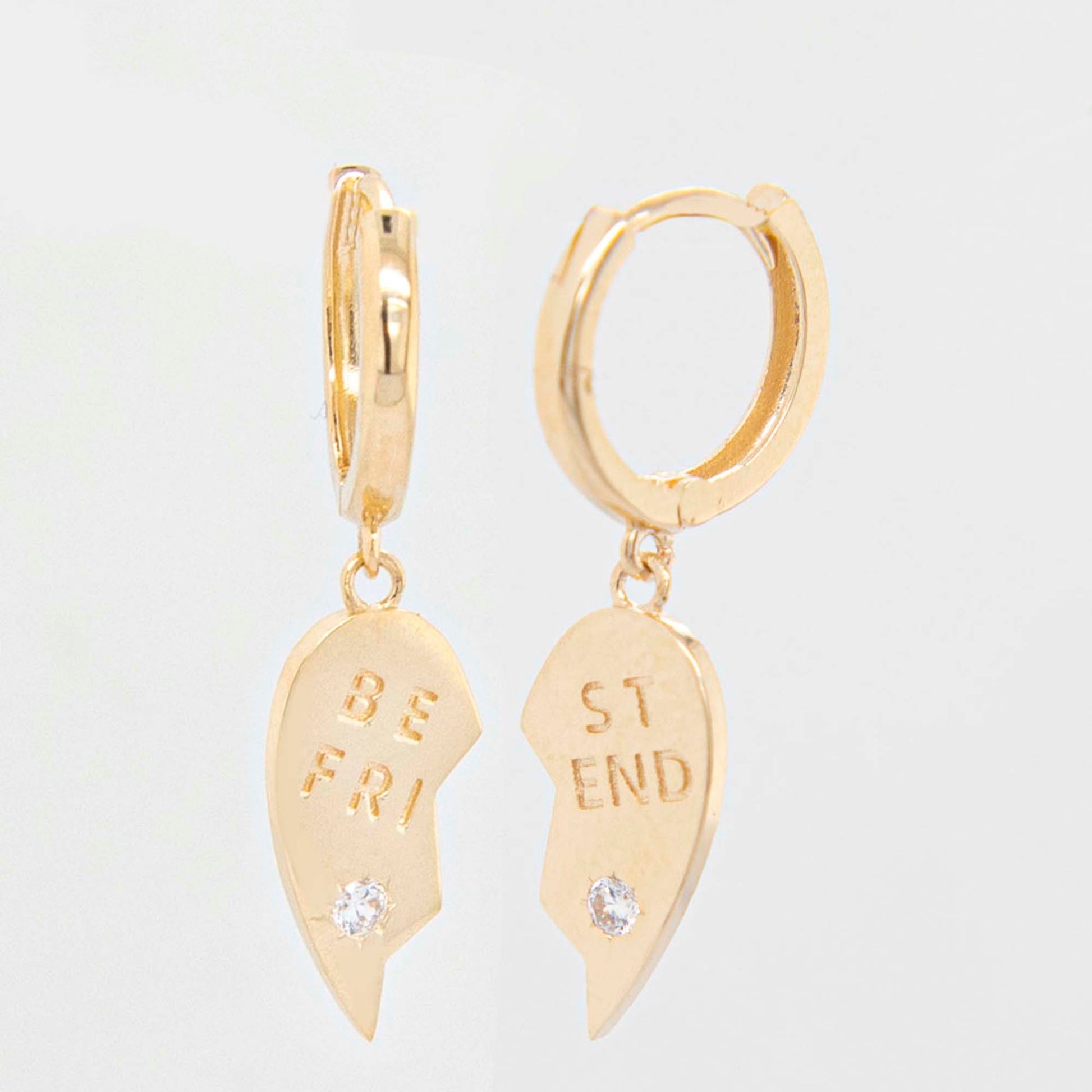 14k Yellow Gold Best Friend Huggie Earring