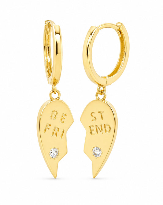 14k Yellow Gold Best Friend Huggie Earring
