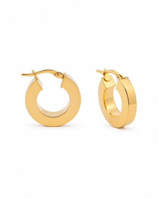 14K Yellow Gold 23MM Square Tube Hoop Earrings