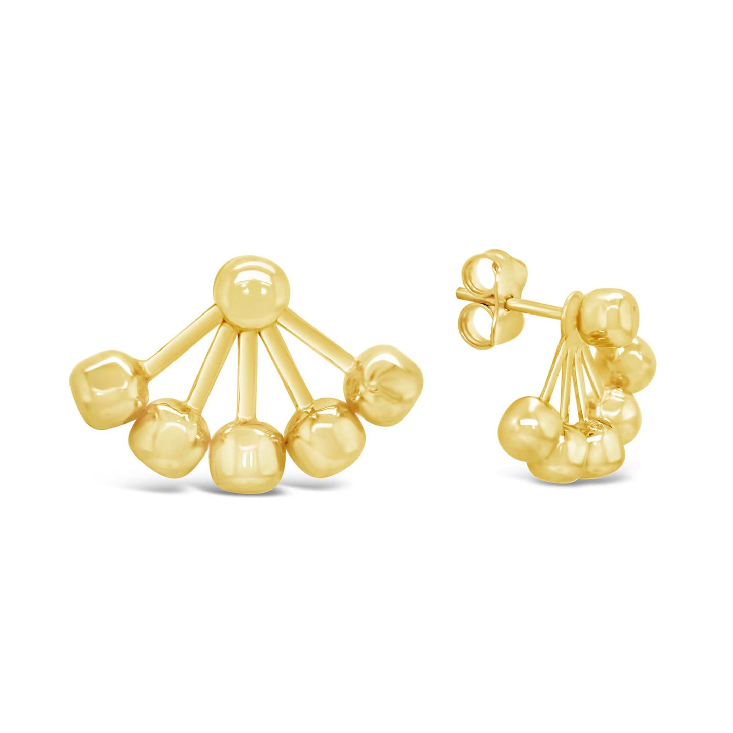 14K Yellow Gold Beads Ear Jacket Earring
