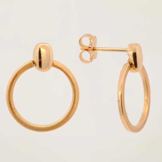 14K Yellow Gold Round Shape Stud Earring